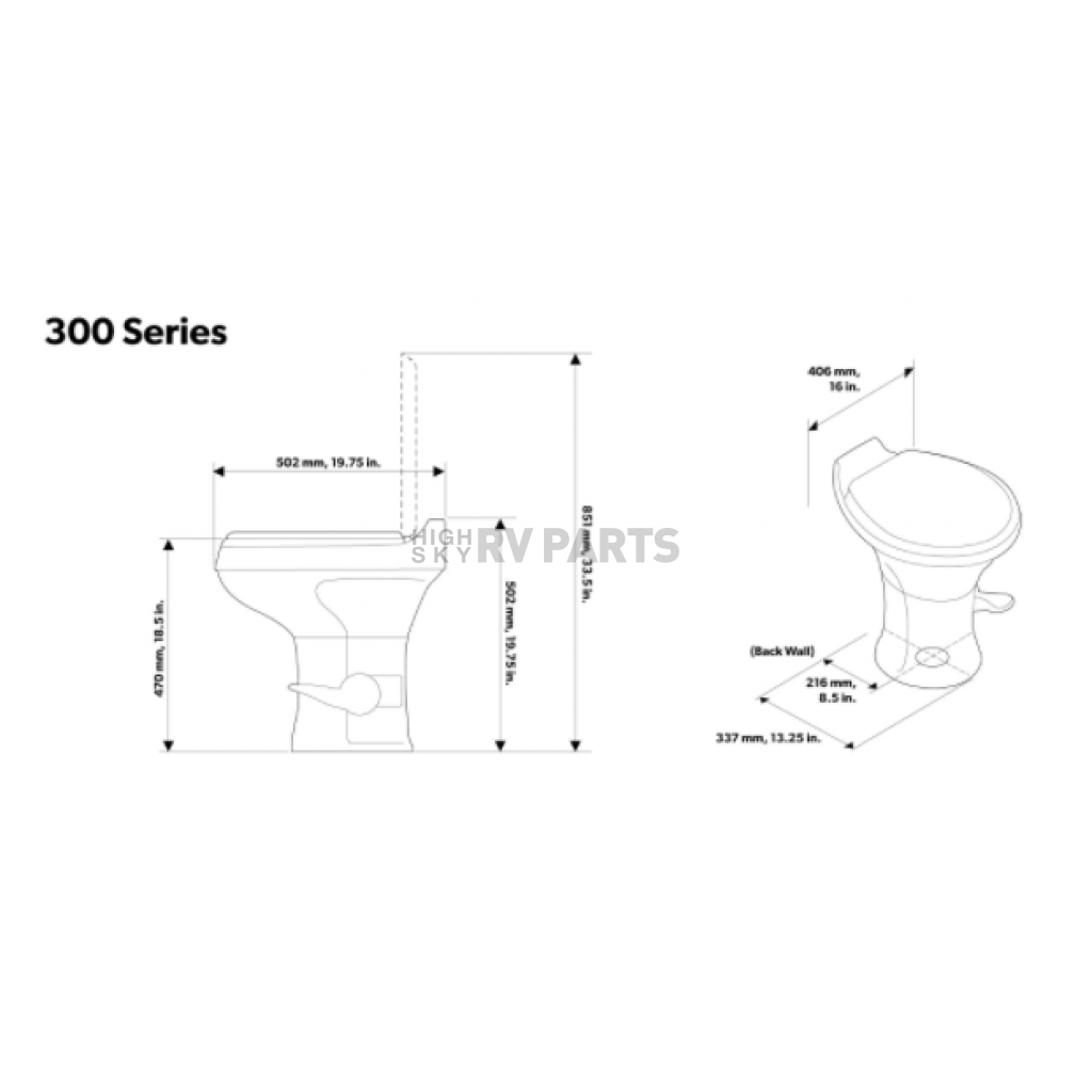 Dometic 300 Series Toilet 302300013